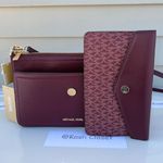 Michael Kors Maisie Medium Pebbled Leather 3-in-1 Crossbody Bag - Merlot Photo 0
