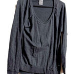 PINK - Victoria's Secret PINK Victoria's‎ Secret Gray Long Sleeve Relaxed Blouse Photo 0