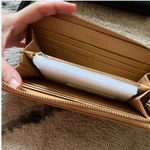 Bebe Gianna Zip Around Wristlet in Tan Pebbled Vegan Saffiano 4” x 7.5” x 1.5” Photo 8