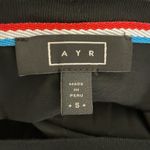 AYR  Women’s Black Crew Neck Long Sleeve Tee Midnight Studded sleeves Pima Cotton Photo 4