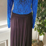 Boutique Sexy Diva Women Blue & Black Polyester Long Sleeve Long Maxi Dress M Size M Photo 0