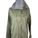 Active USA  Hooded Shirt Jacket, Army Green, Gray, Large Photo 0