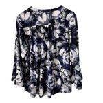 Bonworth Womens Floral Print V Neck Bell Sleeve Blouse Top Plus Size Photo 1
