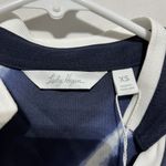 Lady Hagen Golf Top Women's XS Navy Blue Shibori Striped Split Neck Sleeveless Photo 5