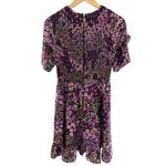 Kate Spade  Pacific Petals Floral Smocked Dress Purple Size 4 Feminine Silk Blend Photo 5