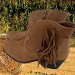 True Craft Western Boots Ankle Booties Golden Chestnut Brown Side Zip Cowboy Womens 7.5 New Photo 5