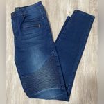 American Bazi | Women's Moto Dark Wash Mid Rise Stretch Skinny Jeans RJL-467 | 5 Photo 0