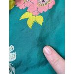 CAbi Green Pink Blue Floral 100% Silk Tunic Top Small Photo 3
