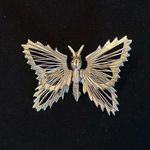 Vintage 925 sterling silver open work 3D butterfly brooch pin from Mexico Photo 0