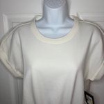 Andrew Marc Crew Neck Drawstring Cotton Blend Minidress Sweatshirt Dress M NWT Photo 3