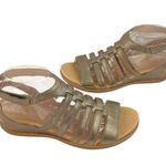 Dansko * Athena Sandals Womens 39 Silver Metallic Strappy Comfort Resort Travel Photo 4