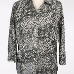 Rebecca Malone  Animal Print Button Down XL 100% Cotton Photo 0