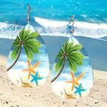 1 pair Hawaii faux leather tear drop shape dangle earrings Faux fashion jewelry Photo 1