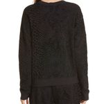 Rails  Women's Black Animal Print Sweatshirt XS Marlo Flocked Cobra Pattern Photo 1