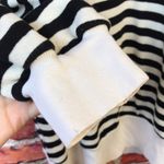 Splendid Black and White Striped Distressed Crew Neck Longline Sweater Photo 11