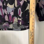 Briggs New York BRIGGS NY XL Mod Abstract Swirl Top Dark Academia Maximalist Draped V-Neck Photo 6