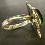 Sterling Silver Green Tigers Cats Eye Elegant Setting Statement Ring Photo 5