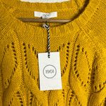 1901 Mustard Yellow Chunky Piontelle Knit Crewneck Pullover Sweater Size L Photo 2