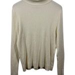 Talbots Sweater Women XL Cream Ribbed Turtleneck Cotton Blend Old Money Spring Photo 0