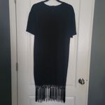 ZARA  Dress Black Fringe Hem Size S Photo 2