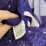 JJ's House  Purple  A-line Scoop Mini Chiffon Prom Wedding Dress With Beading Photo 3