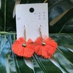 A New Day Orange and Goldtone Splatter Style Earrings Photo 0