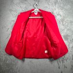 Leslie Fay  Sportswear Blazer 10 Vintage 90s Red Single Button Casual Career Photo 3