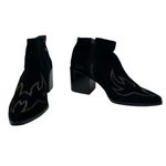 Matisse Vox Western Embroidered Bootie in Black Suede Heeled Women's Size US 10 Photo 4
