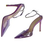 Stuart Weitzman Glam PVC Embellished Ankle Strap Pumps Heels Wisteria Size 9 Photo 4
