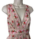 BCBGMAXAZRIA  Pink Embroidered floral Tulle Asymmetrical Cocktail Evening Dress 0 Photo 4