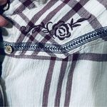 Shyanne Shyannae White and Burgundy Long Sleeve Embroidery  Country  Shirt Size L Photo 6