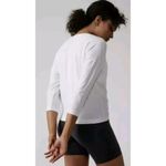 Athleta Embody Twist Front Top 3/4 Sleeve Scoop Neck White XS Photo 7