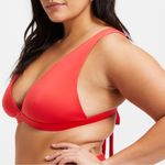 Good American NWT  Size 4 / XL Bright Poppy Red Sexy Boost Bikini Top Adjustable Photo 4
