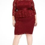 Torrid Red Off Shoulder Peplum 3/4 Sleeve Stretch Lace Special Occasion Dress 18 Photo 3