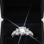 2Ct CZ Filigree Engagement Style Ring 18K White Gold Plated Silver Sz 8 NWT Photo 0