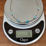 Vintage Southwestern Silver & Turquoise Tube Beads 12” Choker Necklace 4g Photo 5