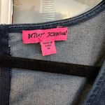 Betsey Johnson  Puff-Sleeve Dark Denim Wash Mini Dress Retro Pinup Chic Size M Photo 7