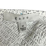 Gaze One Shoulder Asymmetrical Top‎ Gray White Ruching Ruffle Size Medium NWT Photo 5