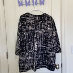 Anne Klein EUC | women’s black gray open abstract lined half sleeve jacket 10 Photo 5