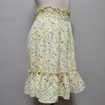 LC Lauren Conrad  Yellow Fleurs Smocked Waist Flounce Skirt Size Small Photo 4