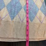 Plenty by Tracy Reese Argyle Sweater Vest Sleeveless Knit Top Dress Medium Retro Tan Photo 8