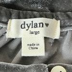 Dylan  Silvery‎ Gray Velvet Puff Sleeve Blouse Size Large Flowy Relaxed Photo 4