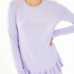 Lilly Pulitzer Estela Ruffle Hem Sweater in Light Lilac Verbena Purple Size XS Photo 0
