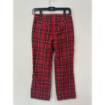J.Crew Kelsey Holiday Pants Size 2 Red Tartan Plaid Ankle Crop Stretch 2196 Photo 3