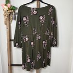 Boden Olive Green Floral Print Three Quarter Sleeve Tunic Dress Size 10P Photo 5