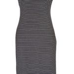 Athleta Black Stripe Twist Back Midi Dress Jersey Knit Sleeveless Women's XS Photo 1