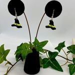 Witch Hat Enamel Halloween Earrings Black Yellow Silver Gray Photo 9