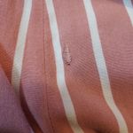 Papaya Pink White Stripe Paper Bag Waist Drawstring Ties Wide Straight Leg Pants Photo 5