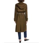 Sam Edelman Women's Botanic Green Water Repellent Hooded Trench Coat Size XS NWT Photo 3