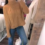 Glam  mustard wheat color oversized knit turtleneck sweater size small/medium Photo 3